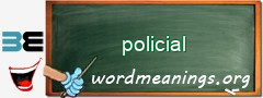 WordMeaning blackboard for policial